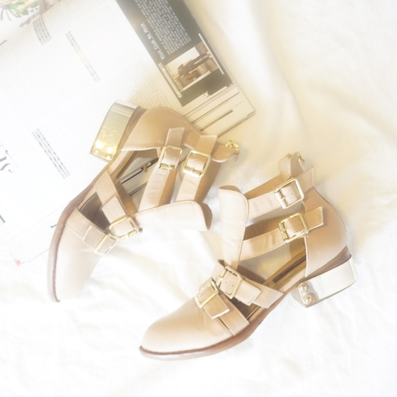 Nude Pointed Toe Booties - Picture 7 of 7